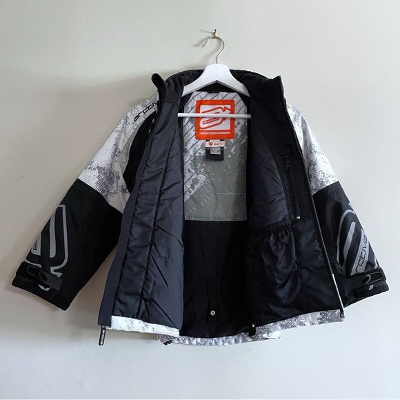 Arctiva Youth 10 Snow Jacket Black White Insulated Winter Coat Ski Snowboard - Picture 3 of 10